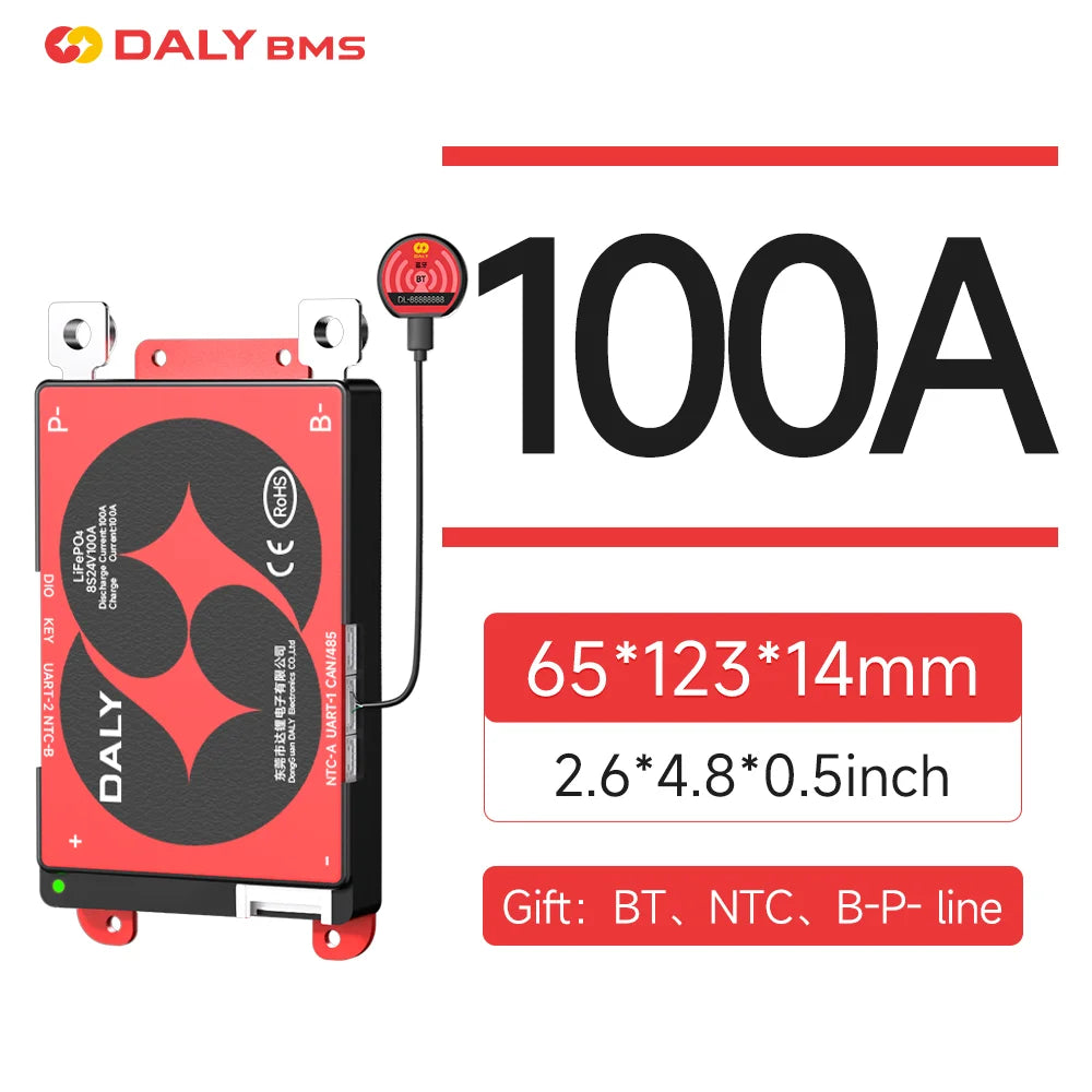 Daly BMS 4S lifepo4 12V 8S 24V BMS 16S 48V lifepo4 40A 60A 100A 150A 200A 250A 300A 400A 500A RS485 CAN for Victron Deye Pylon