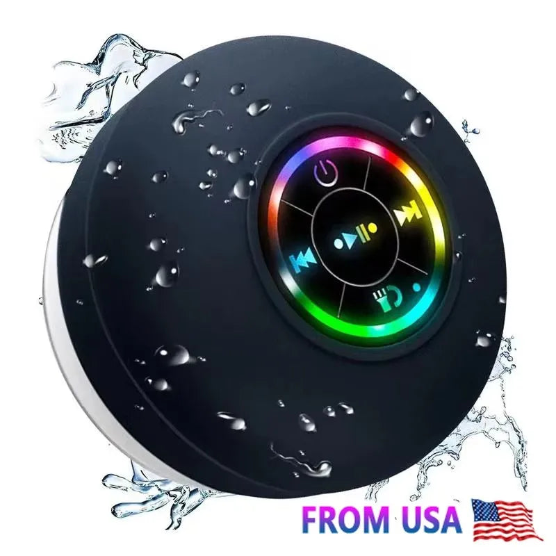 IPX6 Waterproof Speaker with LED Light Show Handsfree Call for Pool Party Camping Shower