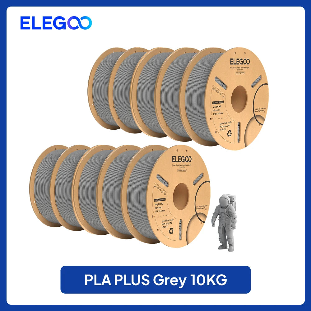 ELEGOO 4KG/5KG/10KG PLA+ Filament 1.75mm 3D PLA for FDM Printer