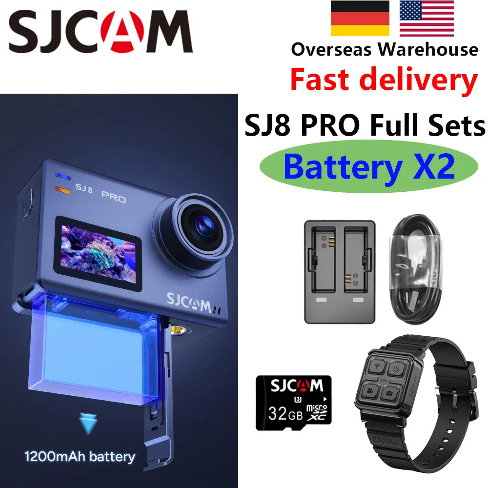 SJCAM Sj8 Pro Action Camera 4K Dual Battery For Dash Cam