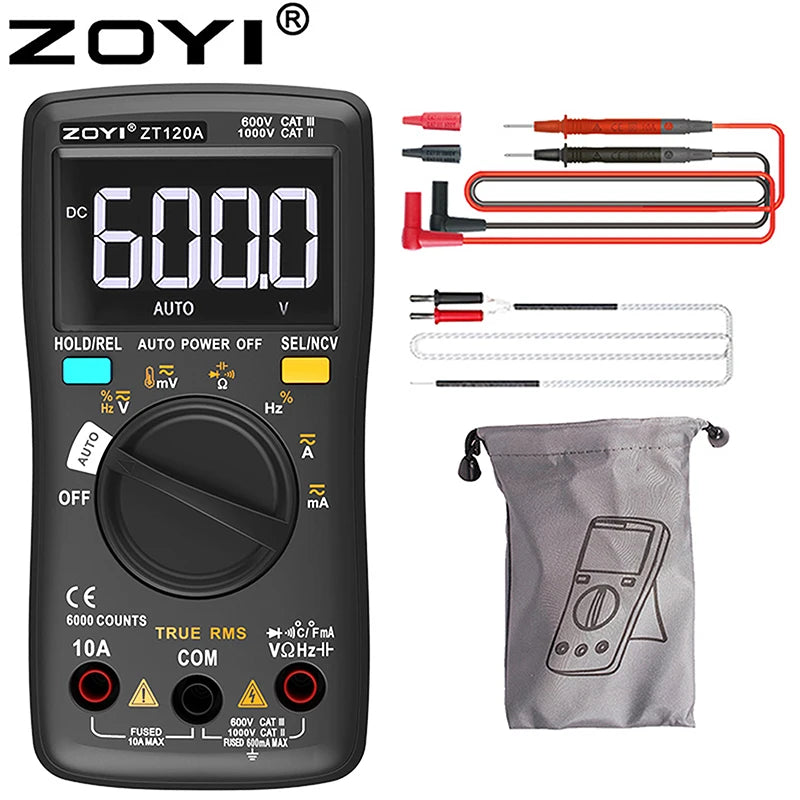 ZOYI -102A High-Precision Fully-Auto Pocket Digital Smart Multimeter with Anti-Burn Protection - Professional Electrician's Tool
