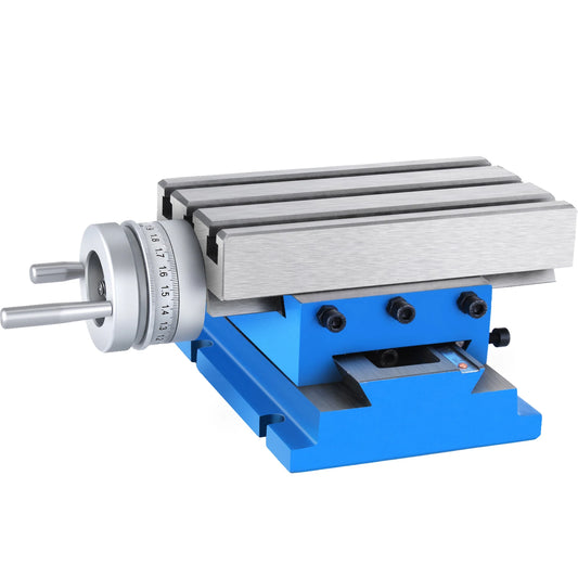 SucceBuy Milling Working Table 7.3 X 4 Inch Worktable Compound Slide Table for All Drill Stands Bench Drilling Milling Machine