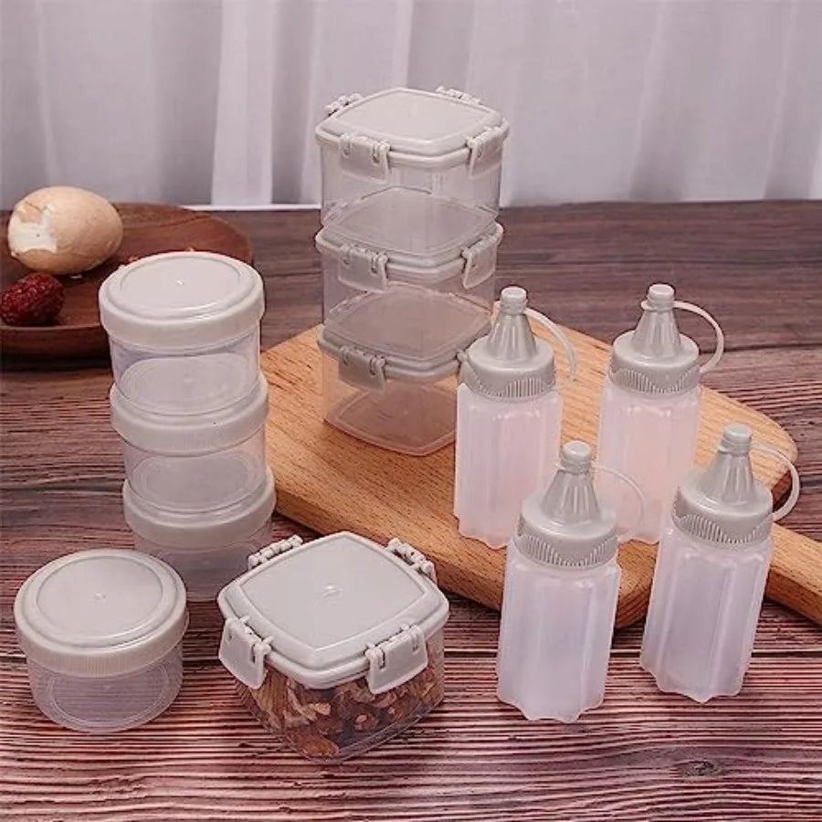 4pcs Mini Jam Squeeze Bottle Jar Sae Seasoning Box with Lid Squeeze Bottle Portable PP en Easy Clean Spices Storage Container