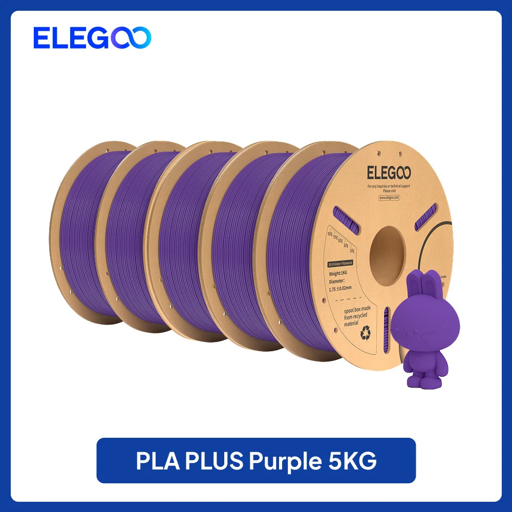 ELEGOO 4KG/5KG/10KG PLA+ Filament 1.75mm 3D PLA for FDM Printer