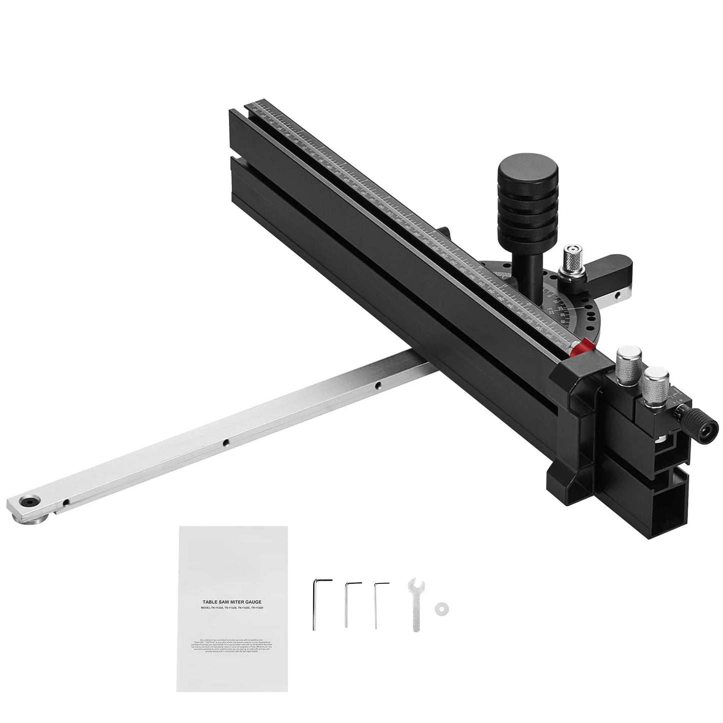 SucceBuy Precision Miter Gauge Standard Slot 3/4'' x 3/8'' Aluminum Alloy Table Saw 24/18/19-35 in Grating 15 Angle Stops DIY