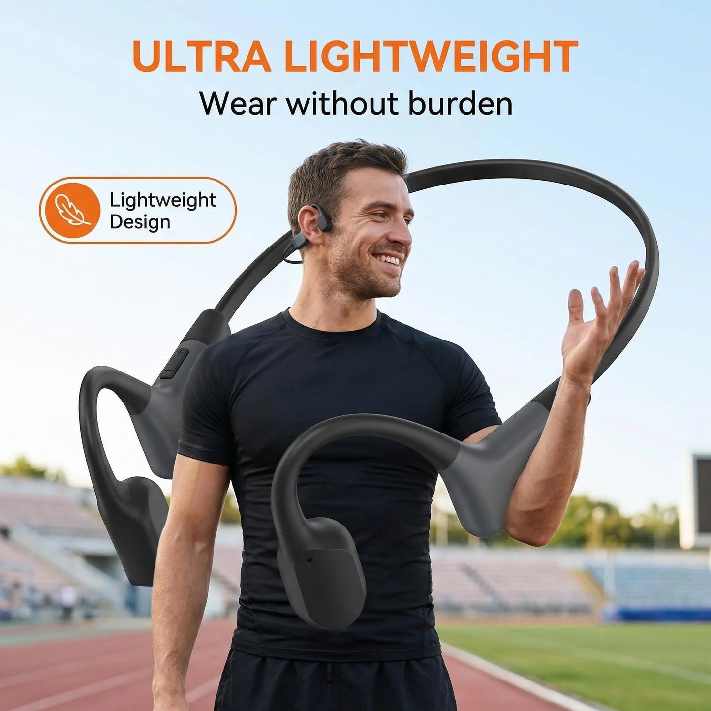 Bone Conduction Wireless Earphones Open Ear Bluetooth 5.3 Headset