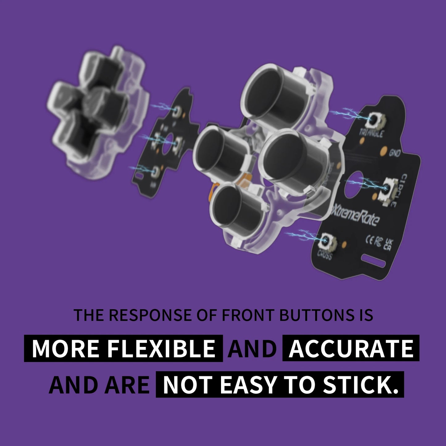eXtremeRate Face Buttons Clicky Kit For Ps5 Edge Controller