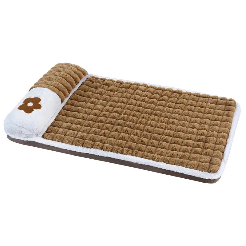 Thickened Dog Bed Removable Winter Super Warm Washable Dog Mat Deep Sleep Fluff Bed for Small Medium Large Dogs Cats Pillow