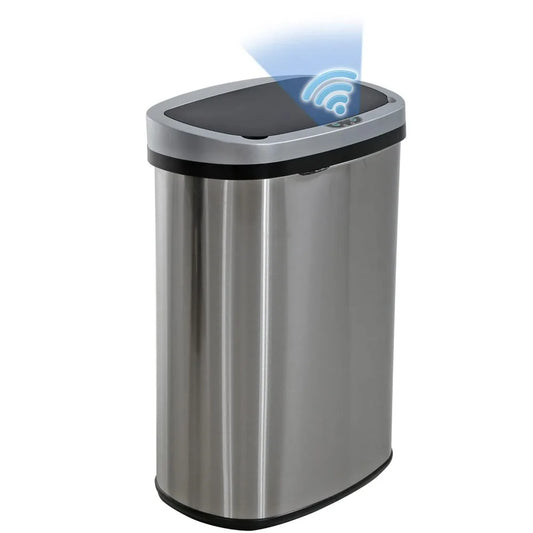 Modern Automatic Touchless Stainless Steel Trash Can With Lid