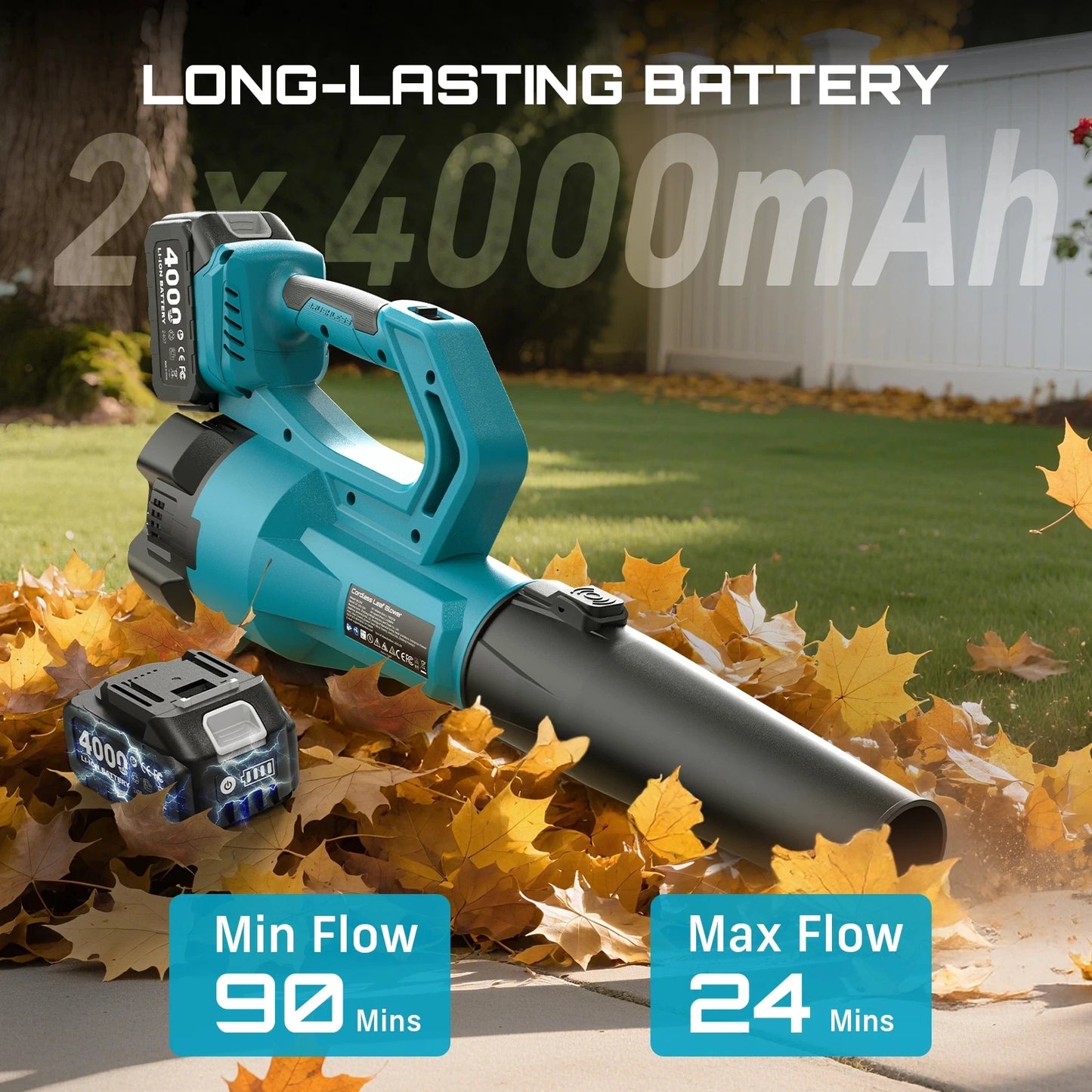 Seesii 900000RPM Brushless Electric Turbo Blower 780CFM Cordless Leaf Blower for snow Lawn Care Debris For Makita 18v BatteryPin