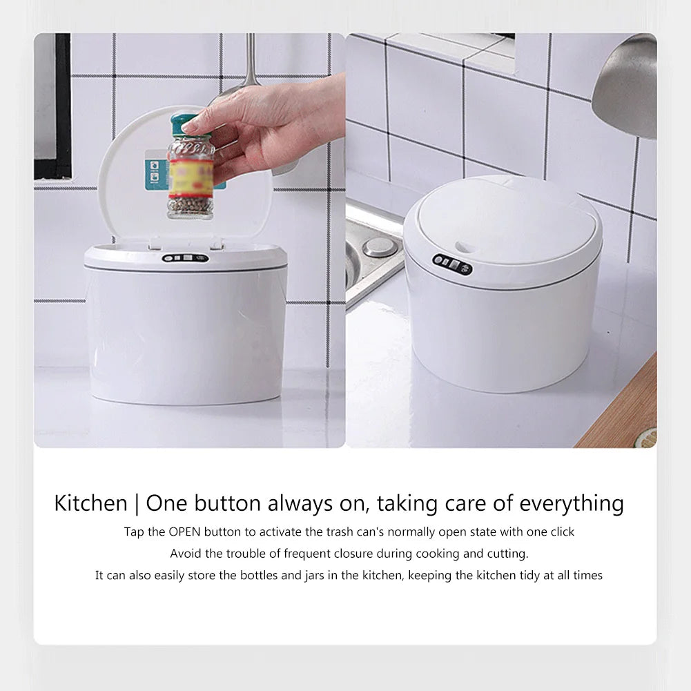 Electric Sensor Smart Trash Can 3L Automatic Desktop Storage Bucket Removable Clean Accessories for Home Office