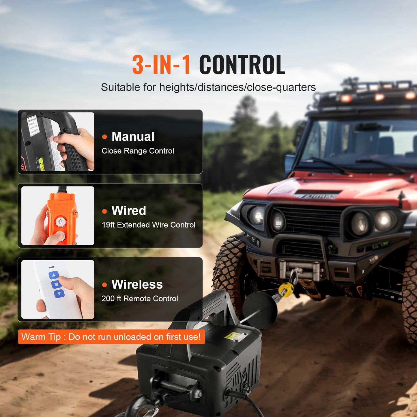 SucceBuy 1100lbs 1500W Electric Hoist Winch Portable Power Winch Crane with Wireless Remote Control for Overload Protection