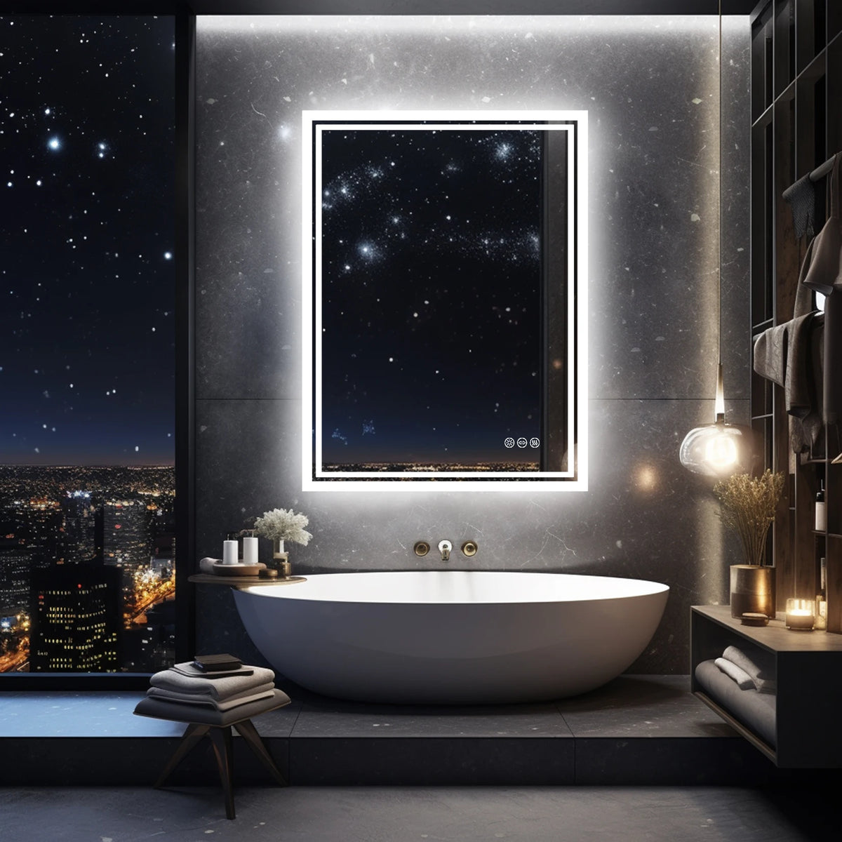 Wisfor Anti Fog Led Bathroom Vanity Mirror With Dimmable Lights