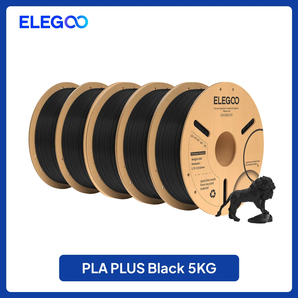 ELEGOO 4KG/5KG/10KG PLA+ Filament 1.75mm 3D PLA for FDM Printer