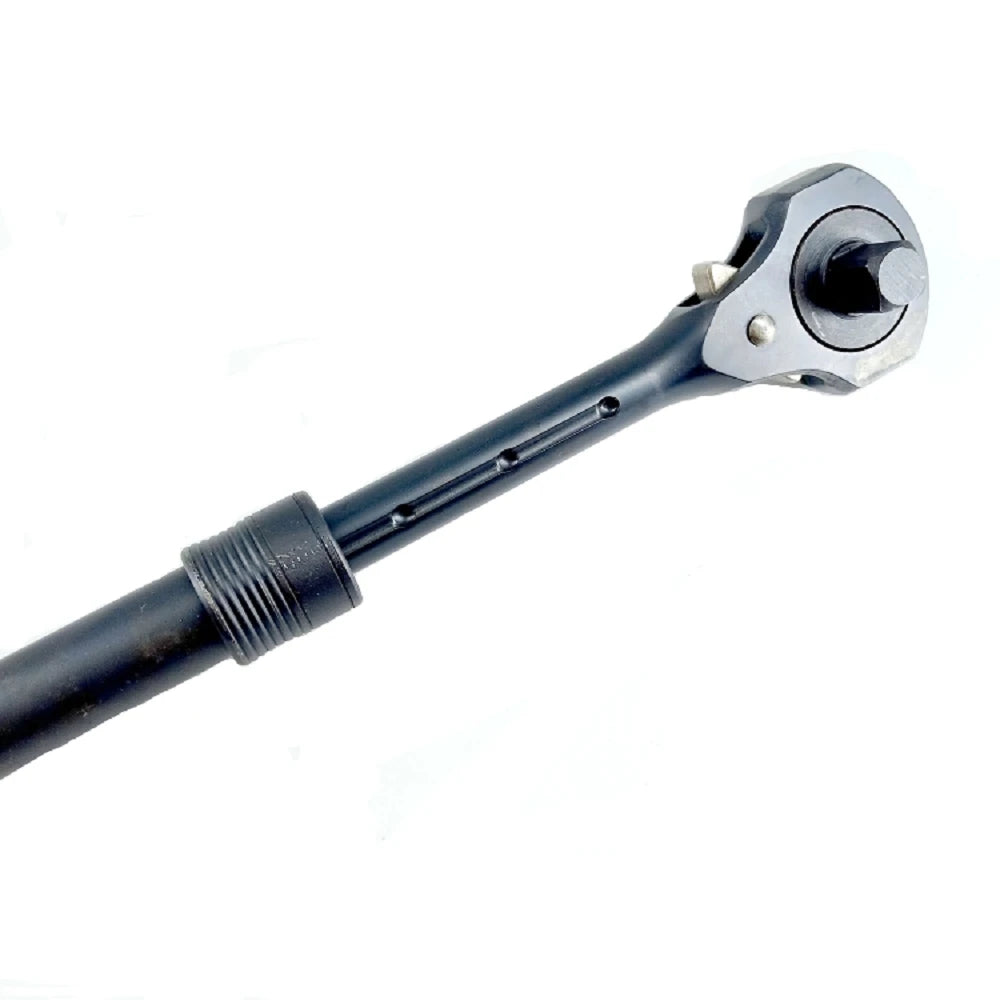1/2in.& 3/8in Dual Head Ratchet Handle -Telescopic Black Ratchet Spanner with Hammer Function
