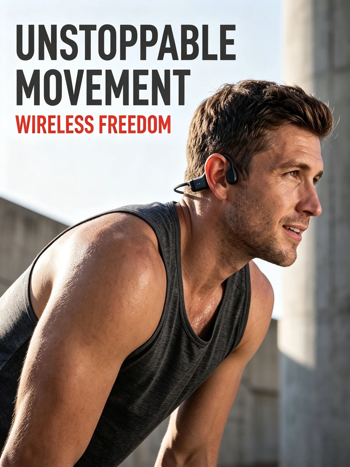Bone Conduction Wireless Earphones Open Ear Bluetooth 5.3 Headset