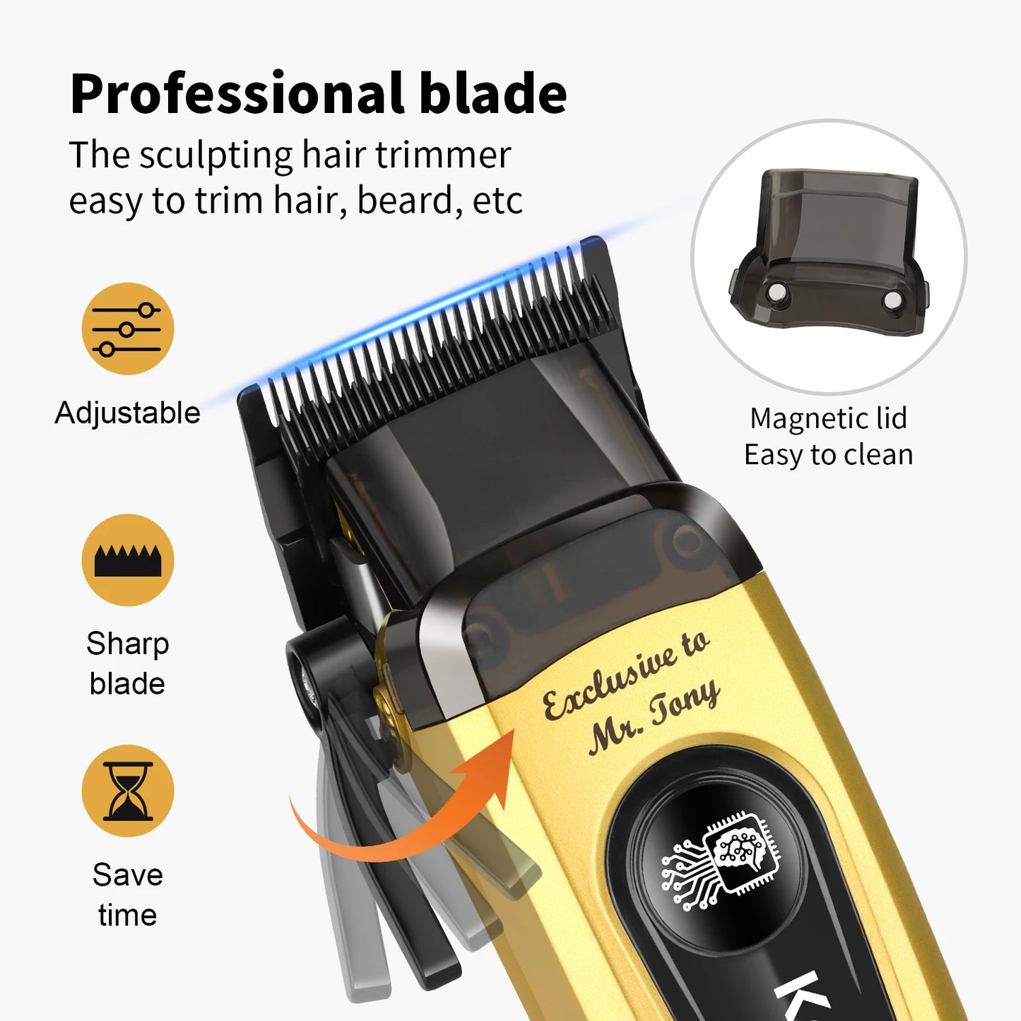 Hair cutting machine hair clipper Professional Rechargeable USB 90-4  Hair Cutting Machine Electric Hair Clipper Cordless Barber Metal Trimmer for Men