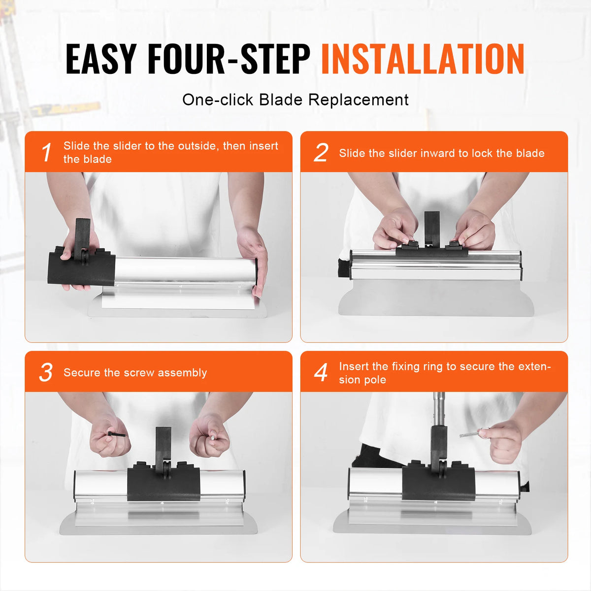 Professional Drywall Skimming Blade Set With Extension Handle