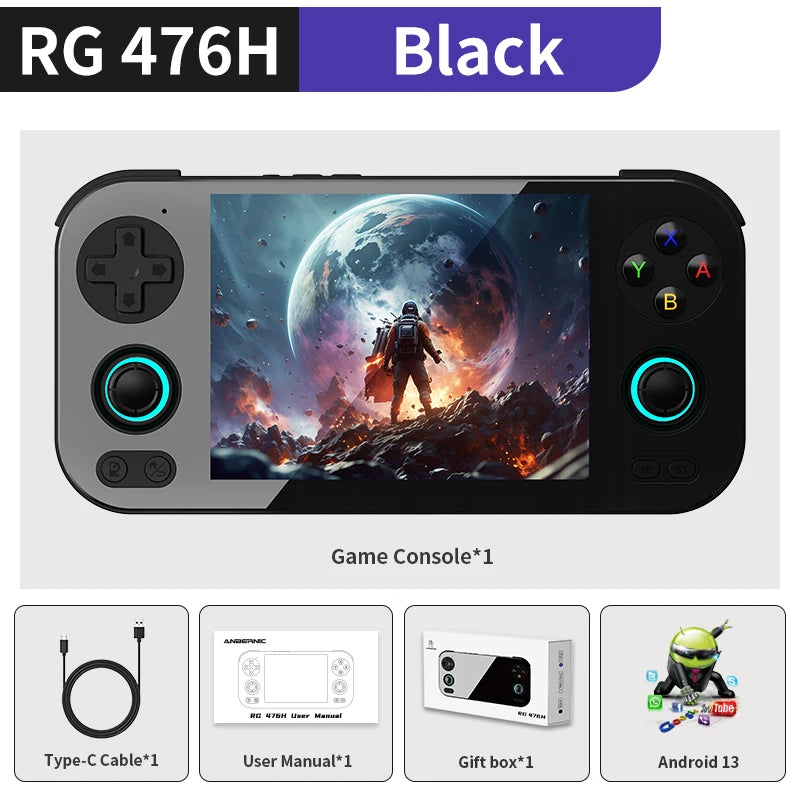 ANBERNIC RG 476H Android Handheld Game Console 4.7"HD Multi-touch Full Screen Hall Triggers Wifi Retro Video Games Player RG476H