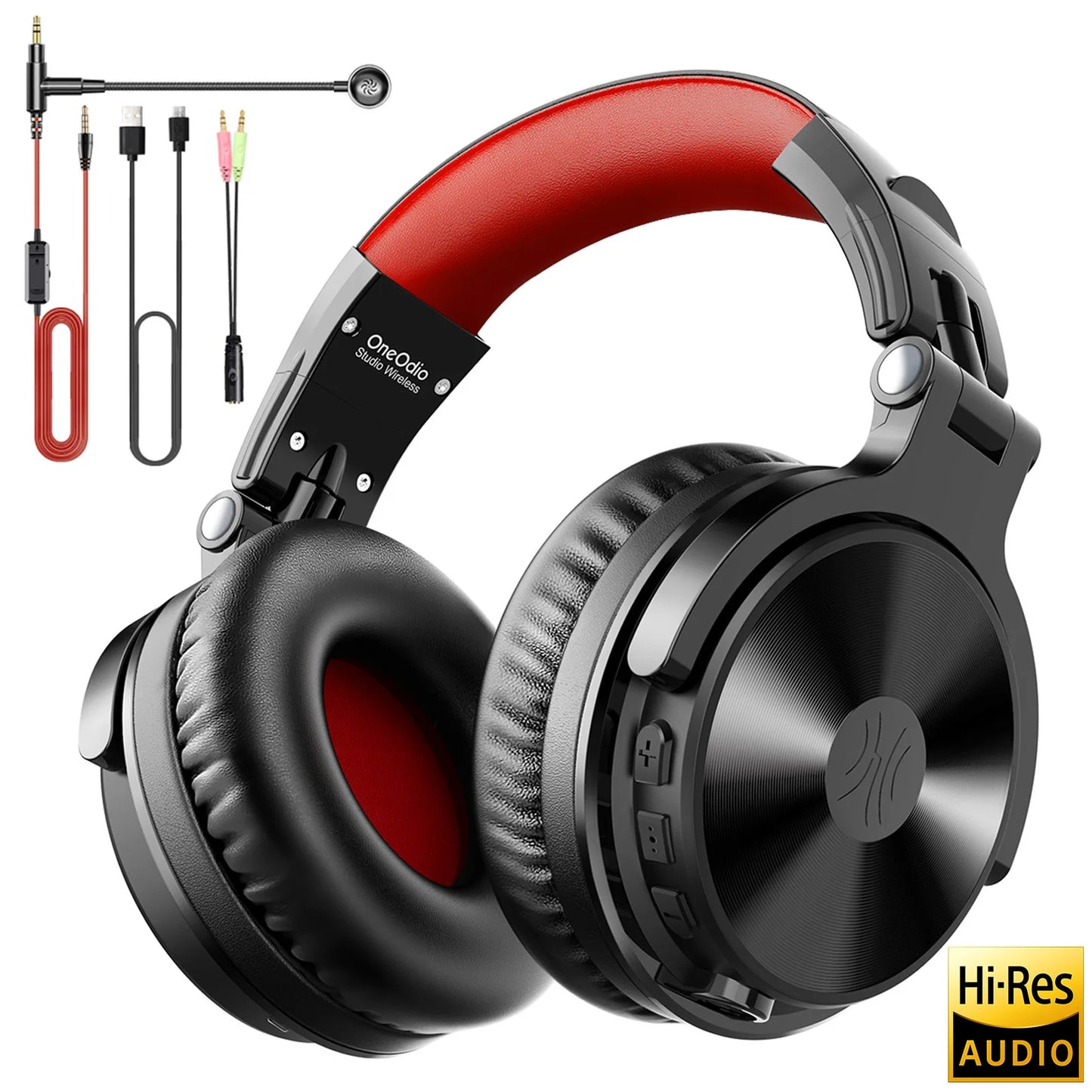 Oneodio Wireless Bluetooth 5.2 Headphones 110Hrs + Stereo Wired Gaming Headset With Boom Microphone For Phone Computer PC Gamer