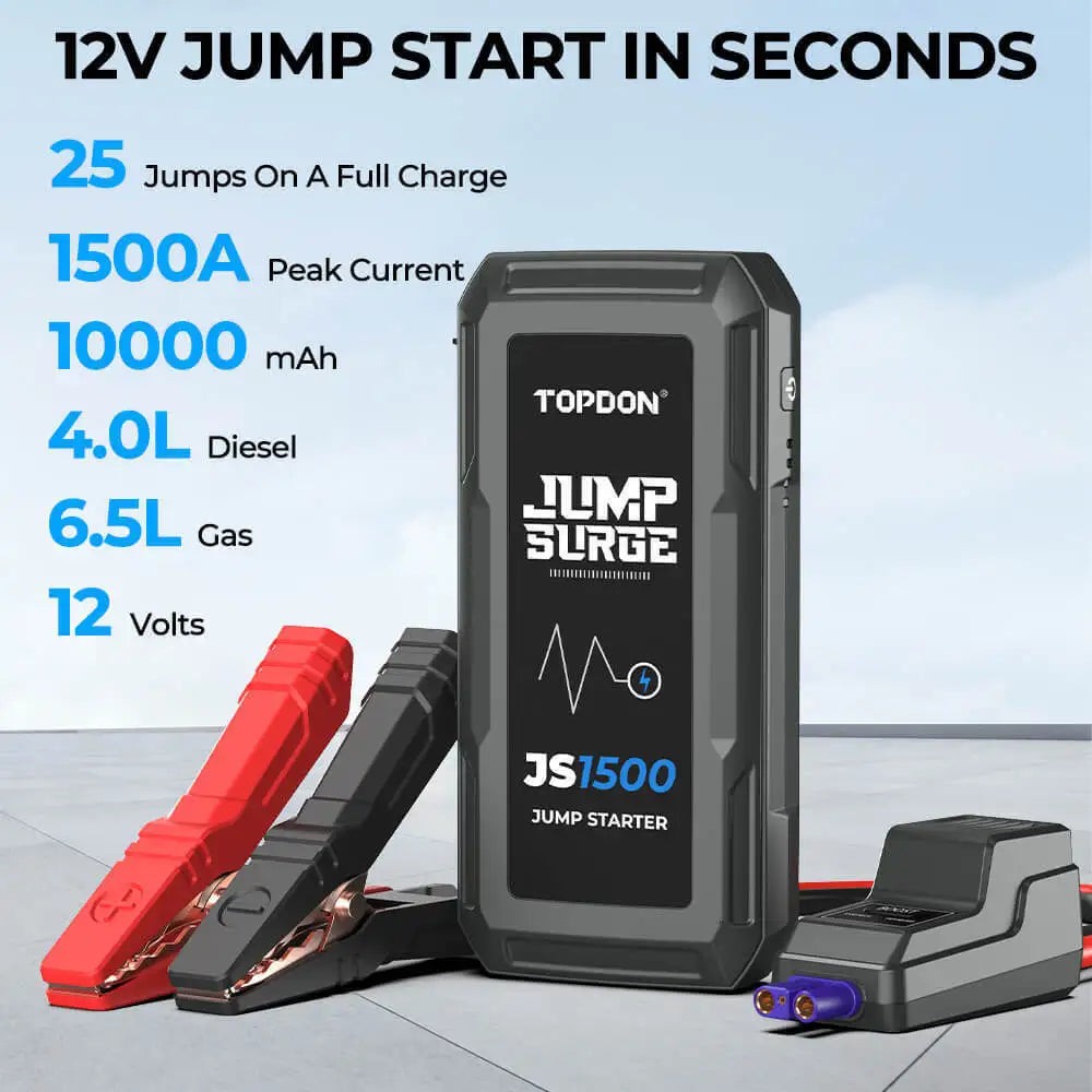 Topdon JS2000 pro/JS1500/JS1200pro 2500/1800/1200A Jump Starter Power Bank 12V Car Starting Device 16000Mah Battery for Booster