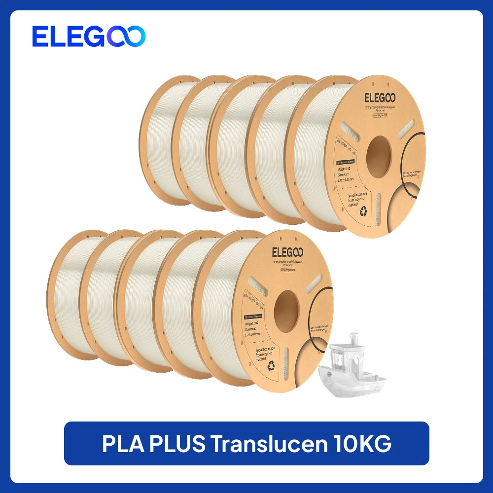 ELEGOO 4KG/5KG/10KG PLA+ Filament 1.75mm 3D PLA for FDM Printer