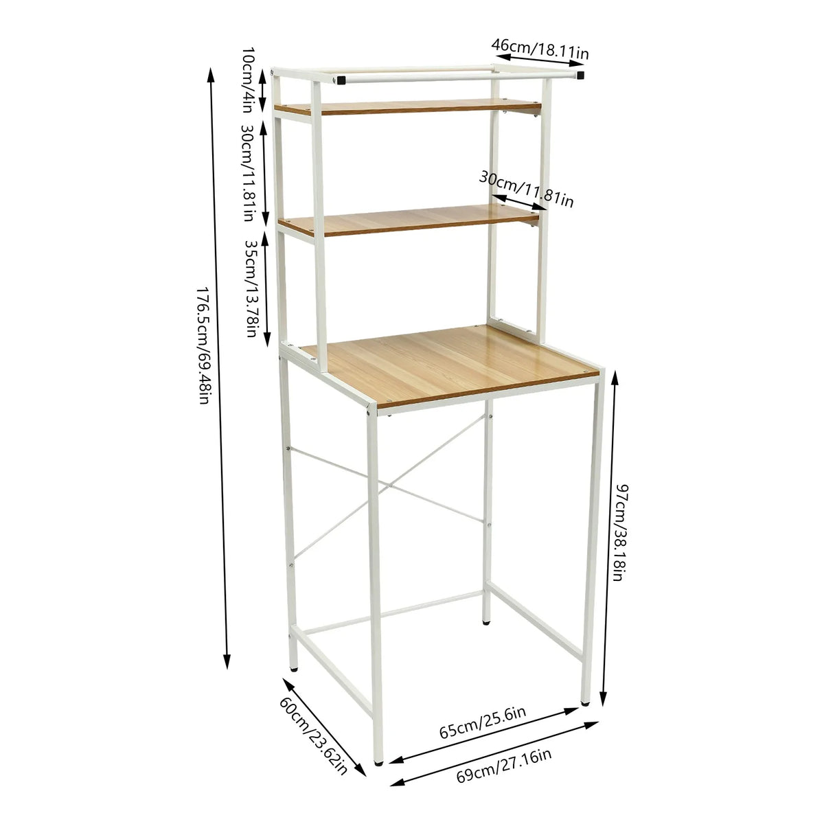 Three Tier Washer Dryer Storage Shelf Space Saving Organizer Rack