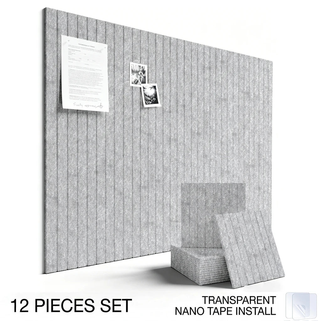 6/12PCS Felt Wall Panel Stickers Decorative Bulletin Board for Photo Display Living Room Bedroom TV Background Wall Home Decor School Decor
