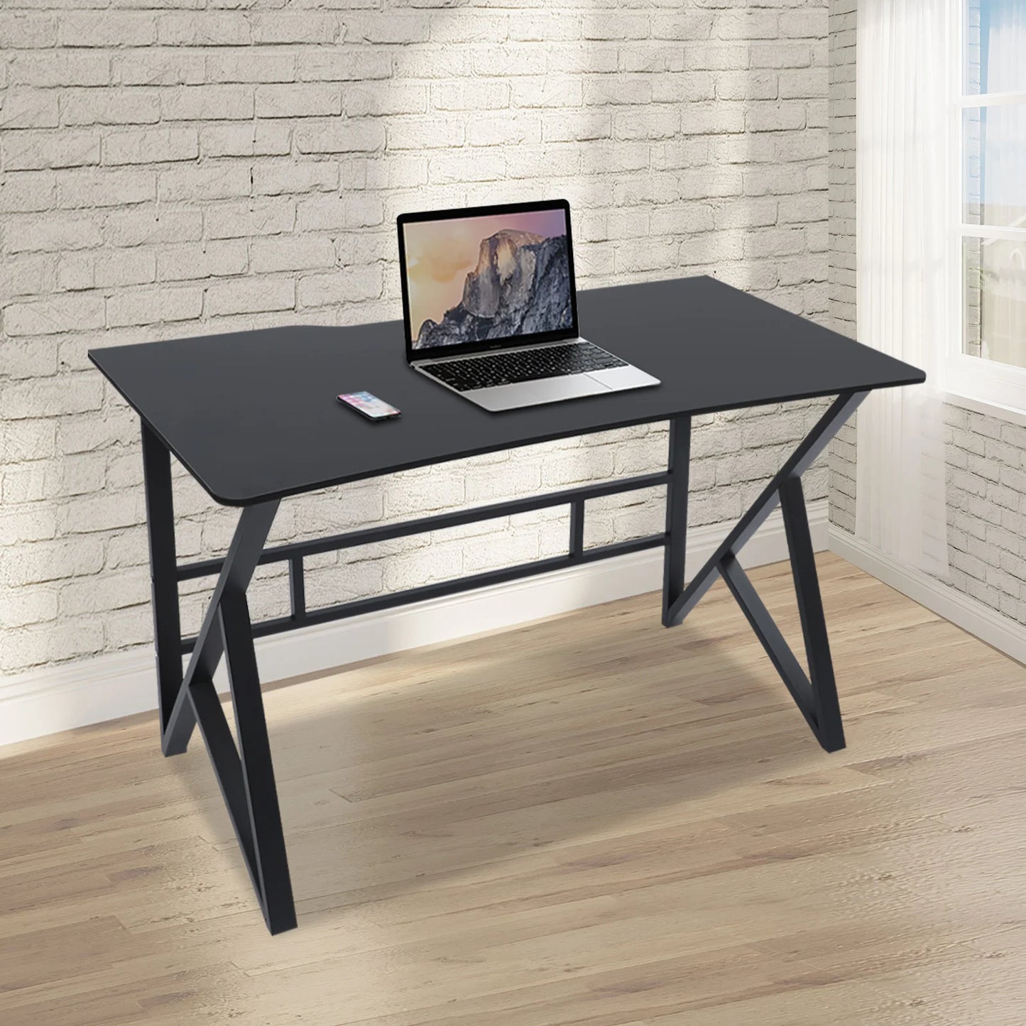 120x60cm/140x60cm K-shaped legs Computer Desk Home Office Writing Desk Ergonomic Student Writing Desk Gaming Desk 110 lbs Load-bearing