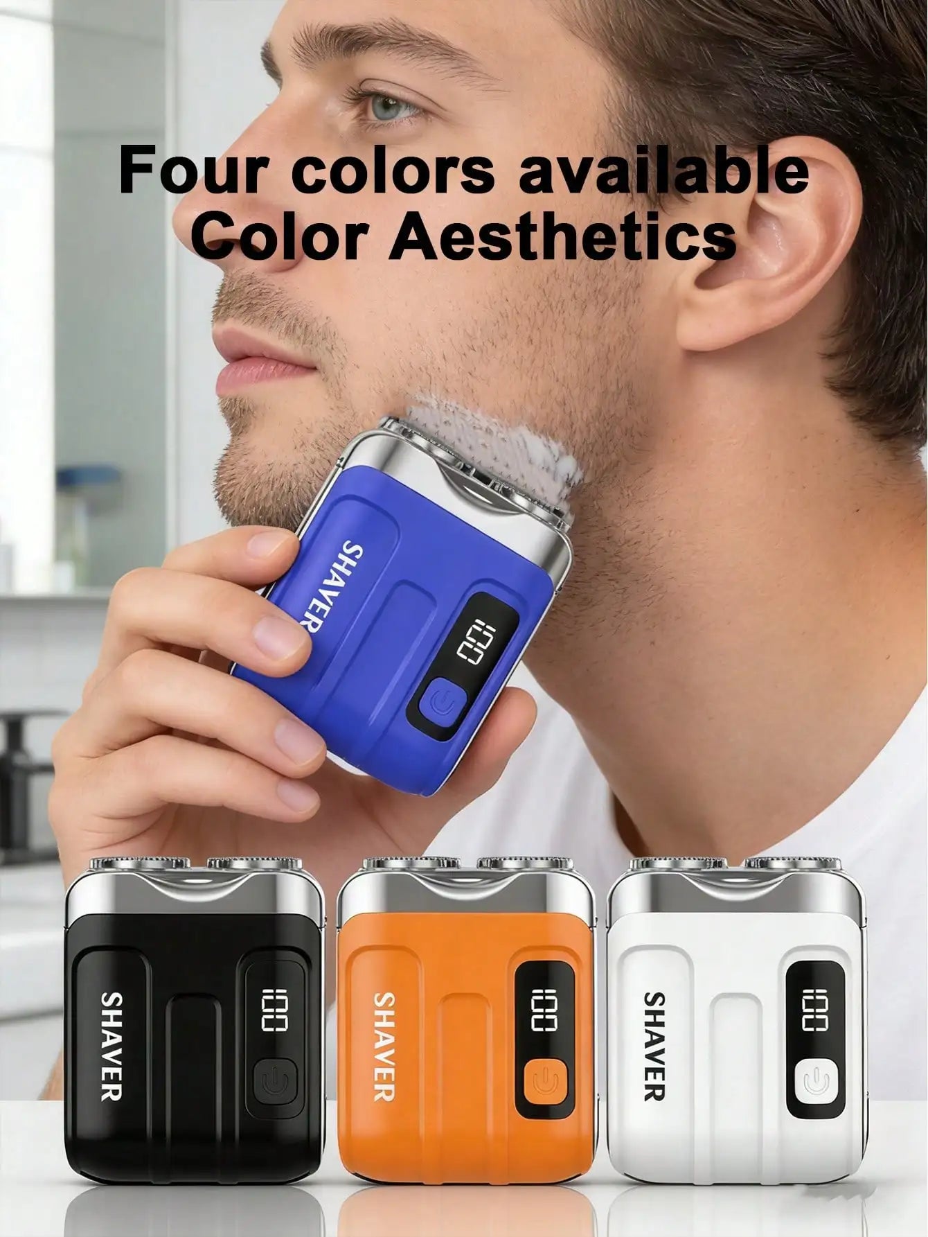 Mini Electric Smart Shaver Household Car Shaver Digital Display Dual Blade Rechargeable Shaver Powerful Beard Trimmer Tool, Father's Day