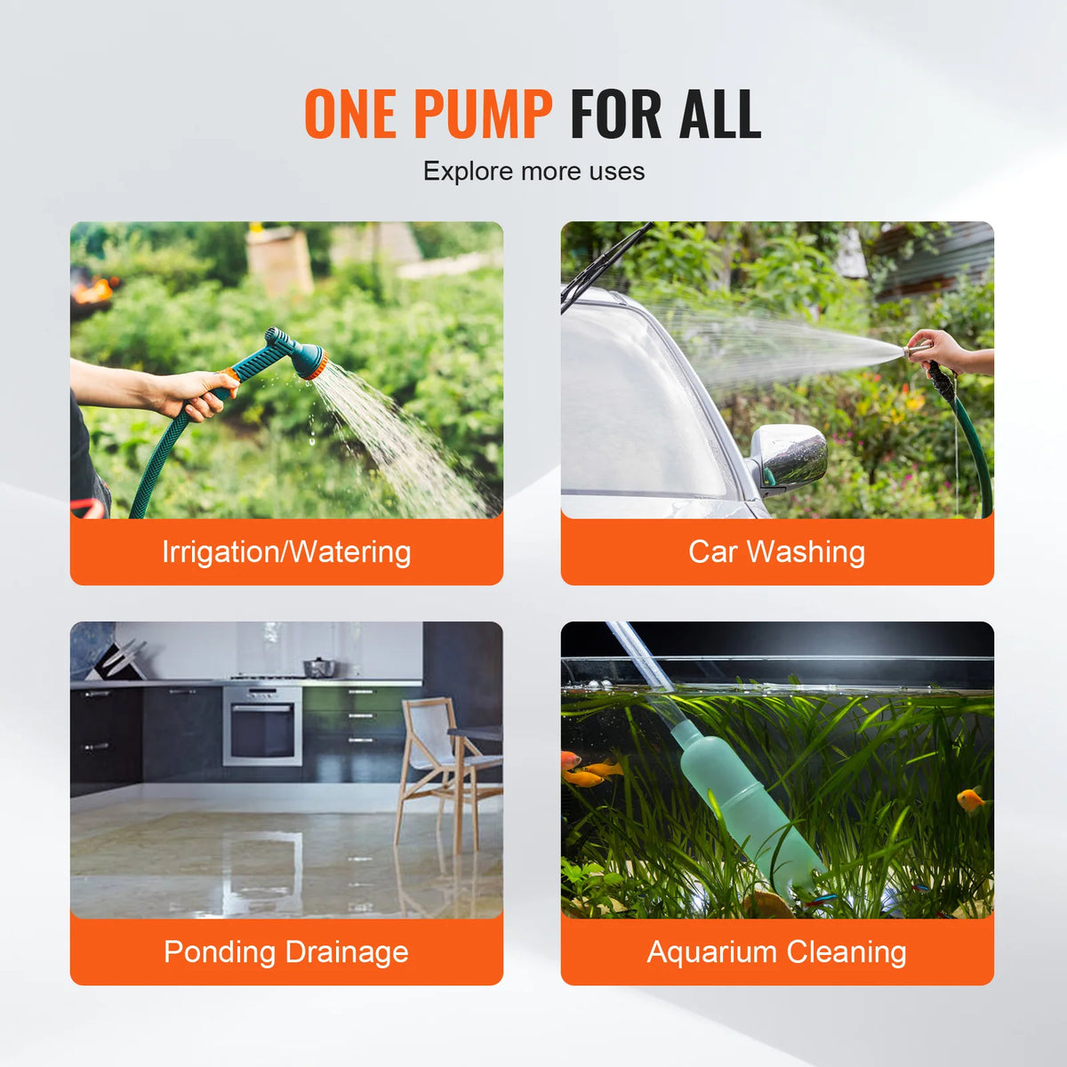 SucceBuy Water Transfer Pump 120V AC 360GPH 1/10 HP Portable Electric Utility Pump for Garden, Rain Barrel, Pool, Pond, Aquarium