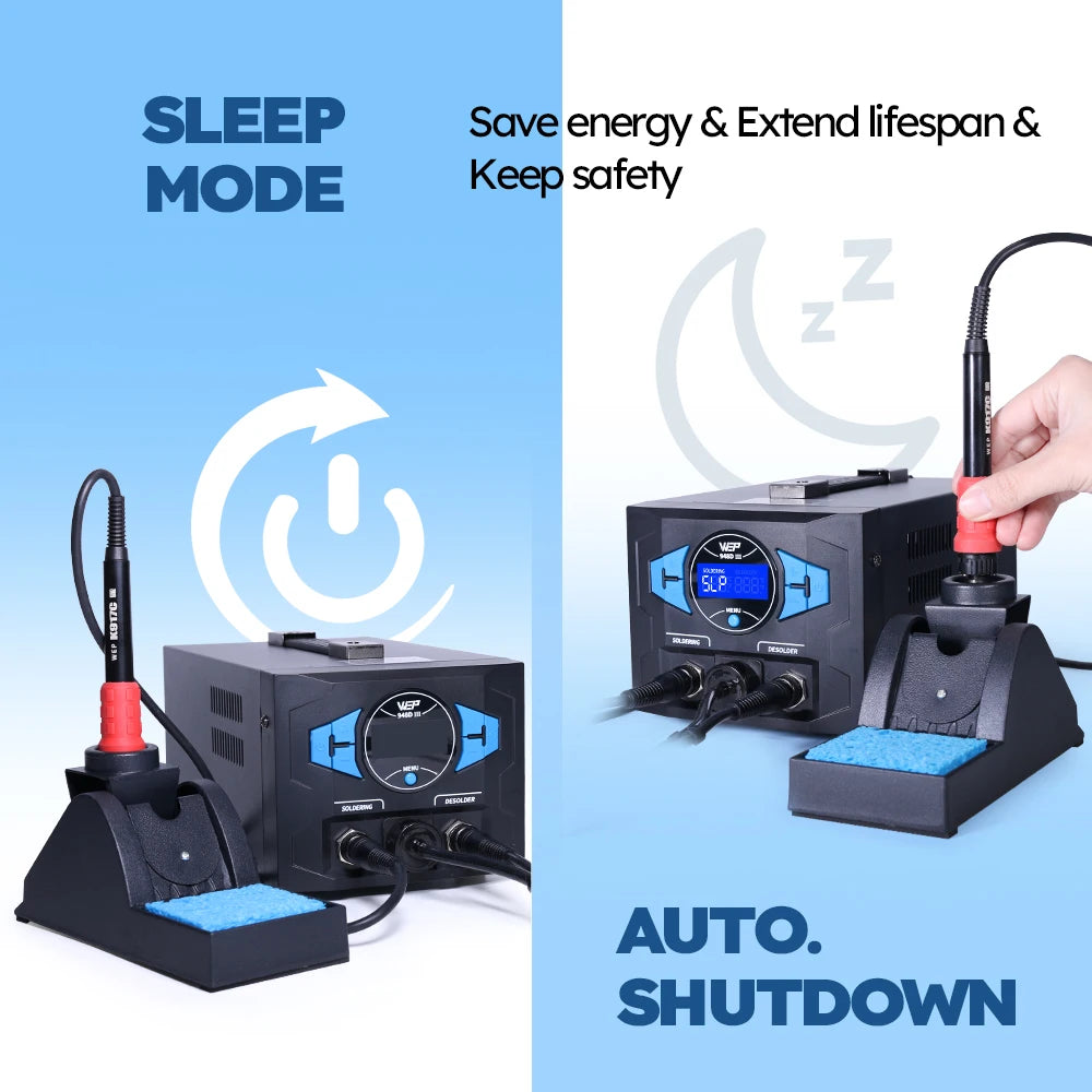 WEP 948D-III 2-IN-1 ESD Safe Desoldering Station With Fast-Heating Desoldering Gun And Soldering Iron High Power WEP 948 Station