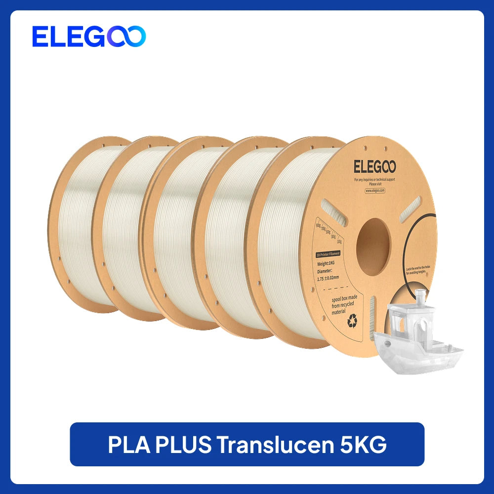 ELEGOO 4KG/5KG/10KG PLA+ Filament 1.75mm 3D PLA for FDM Printer