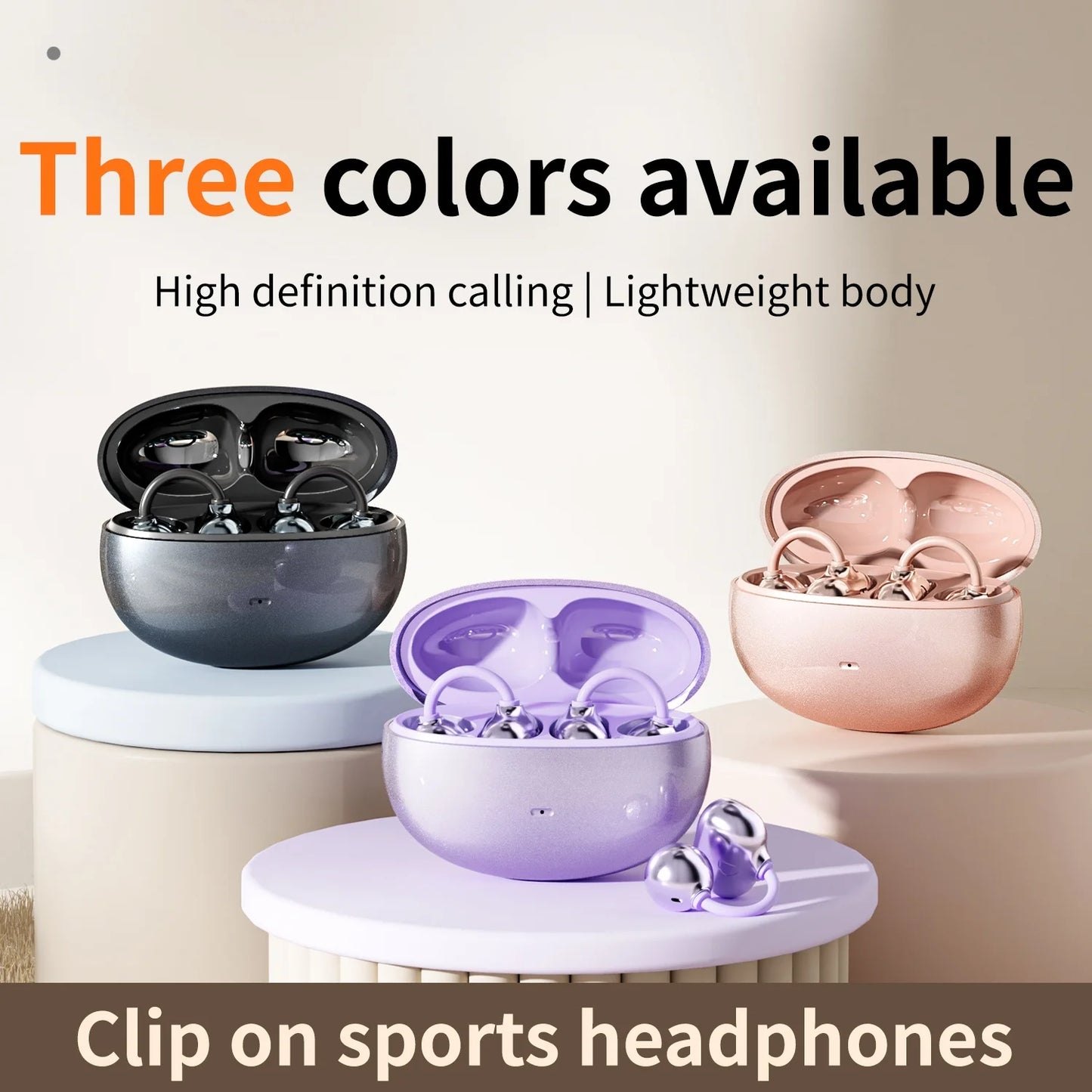 Shuke Open Ear Clip Wireless Bluetooth Headphones Noise Cancelling