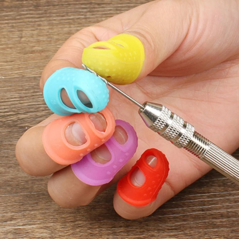 5pcs/Lot Multifunctional Silicone Thimbles Hollowed Out Breathable Protective Finger Sleeve DIY Crafts Sewing Accessories