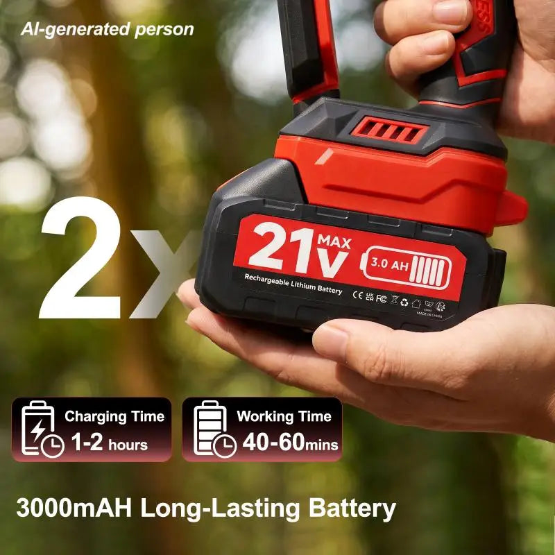 XYSD 8" & 6" Mini Chainsaw Cordless, Portable Handheld Electric Chainsaw with 2x3.0Ah Batteries, for Wood & Tree Cutting