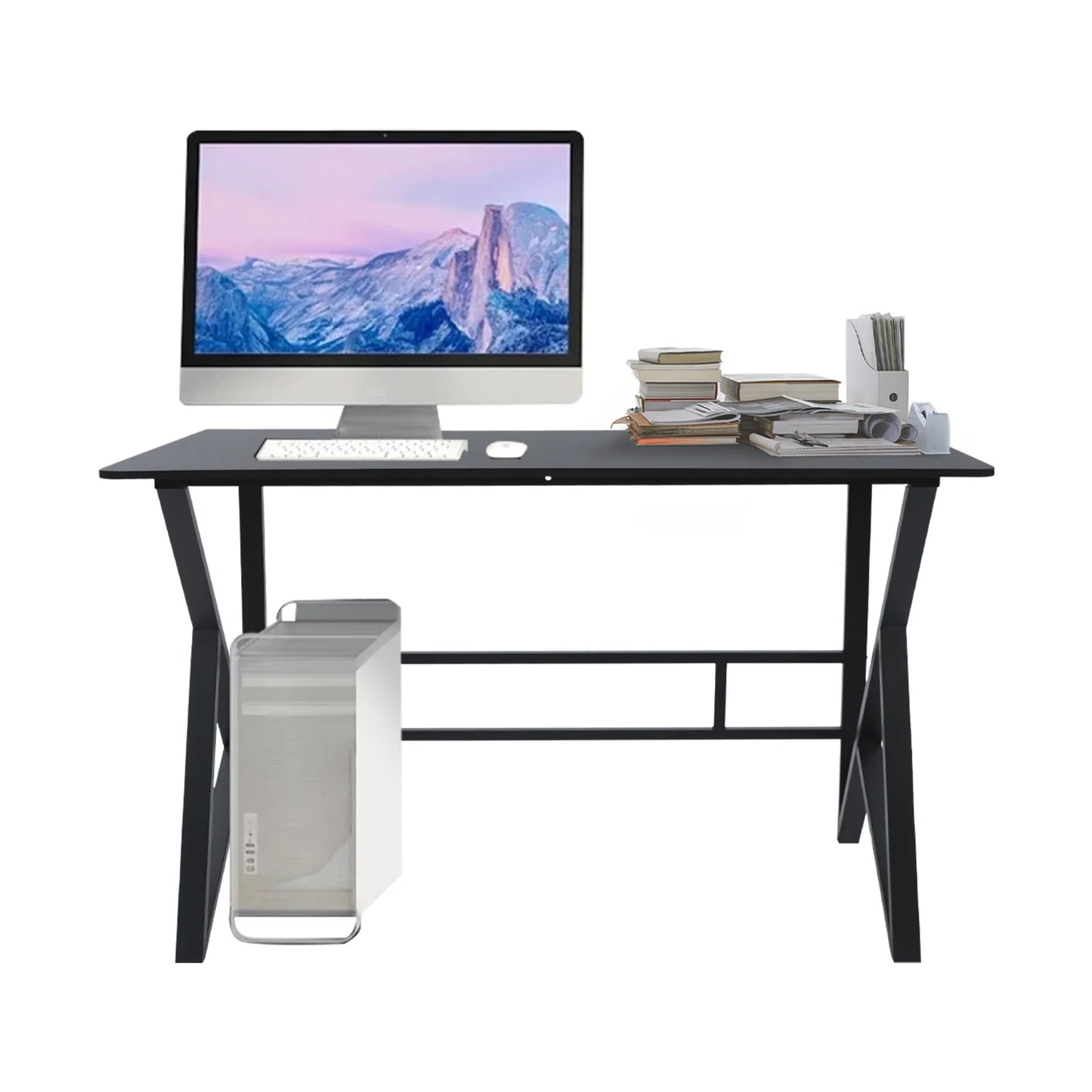 120x60cm/140x60cm K-shaped legs Computer Desk Home Office Writing Desk Ergonomic Student Writing Desk Gaming Desk 110 lbs Load-bearing