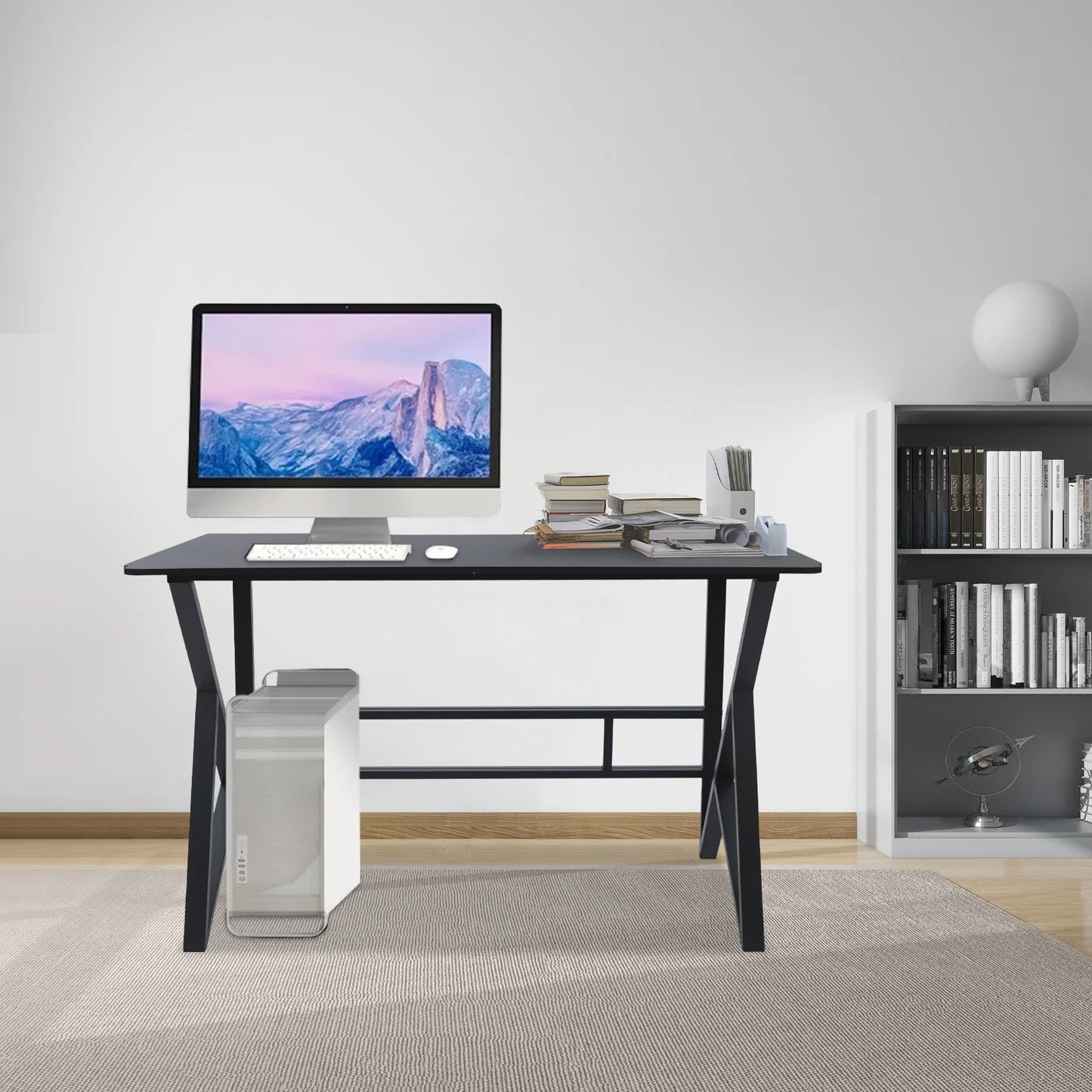 120x60cm/140x60cm K-shaped legs Computer Desk Home Office Writing Desk Ergonomic Student Writing Desk Gaming Desk 110 lbs Load-bearing