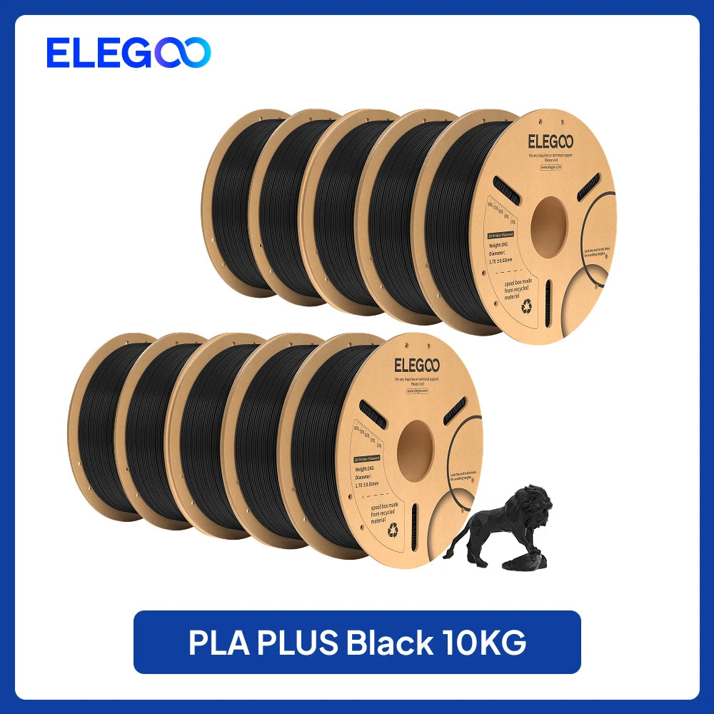 ELEGOO 4KG/5KG/10KG PLA+ Filament 1.75mm 3D PLA for FDM Printer