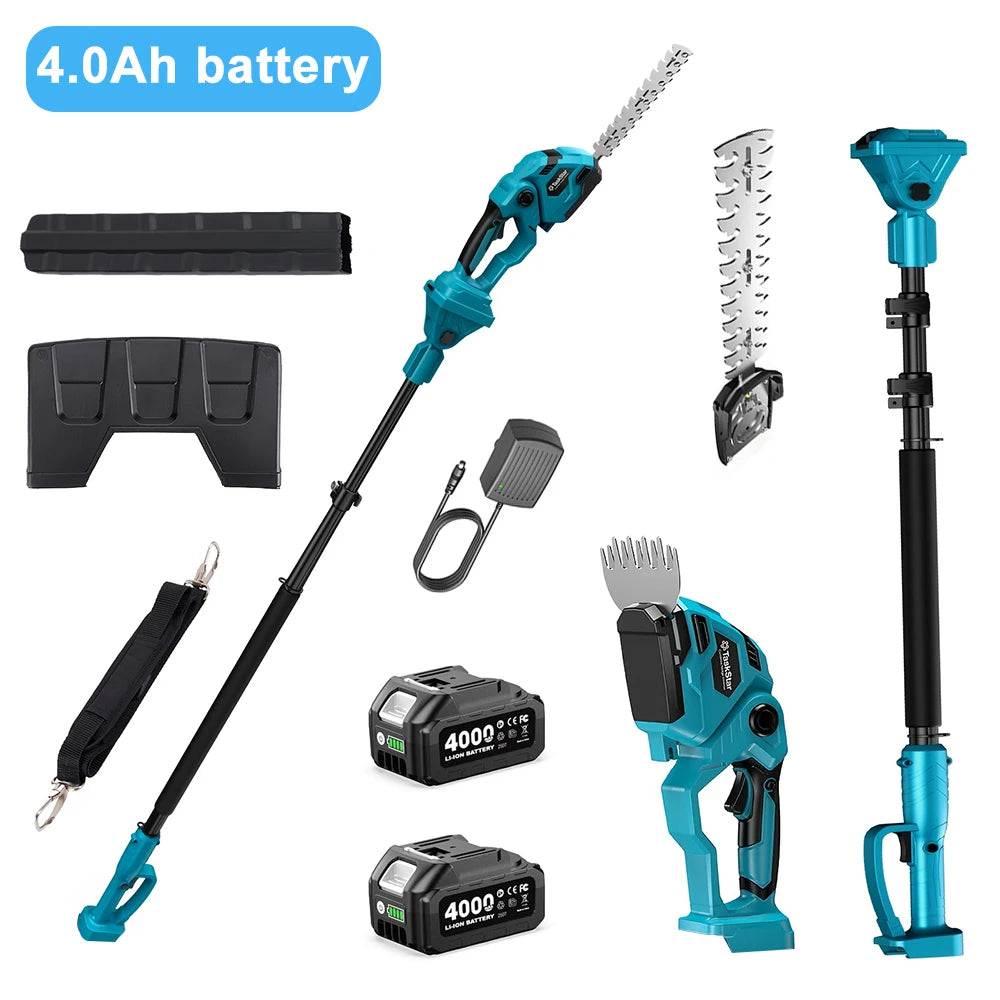 TaskStar 3-in-1 Cordless Telescopic Pole Hedge Trimmer&Electric Grass Shears&Hedge Clippers For Garden Weed Bush Tree Branches