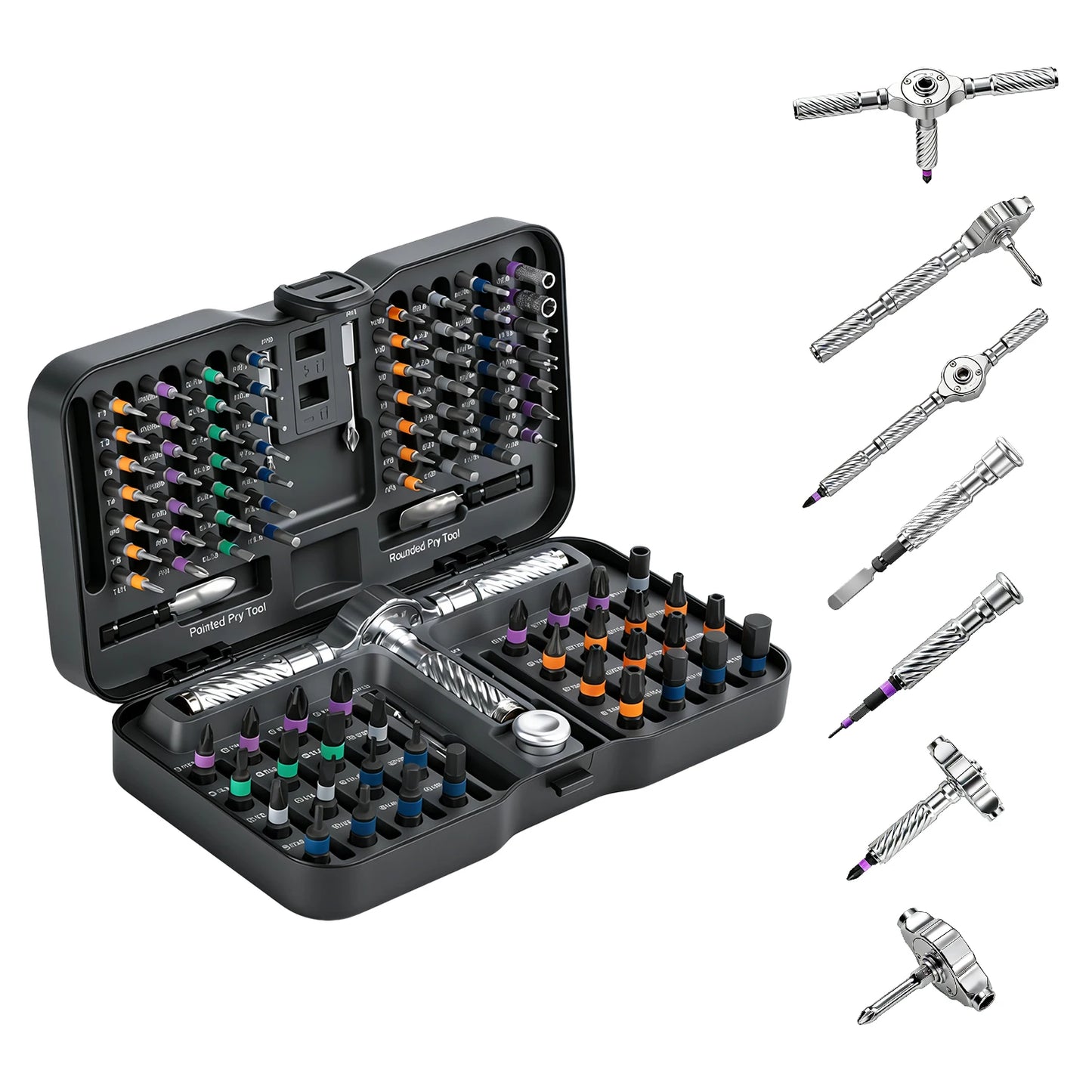 VMAN 100in1 Multifunction Ratchet Screwdriver Set Multi Magnetic Bits Mini Repair Tool Kit Household Tool For PC & Desk Etc.