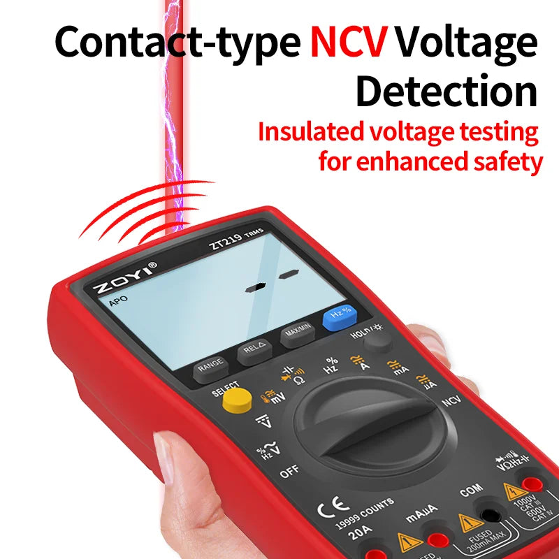 ZOYI ZT-219 Digital multimeter 19999 count true effective value multimeter AC/DC ammeter voltmeter professional voltage tester
