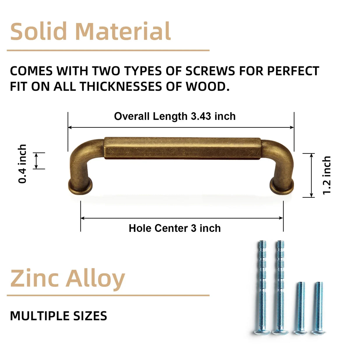 5 Inch （128mm） Hole Center Cabinet Pulls Antique Brass Zinc Alloy Kitchen Drawer Pulls Dresser Knobs Drawer Handles Hardware