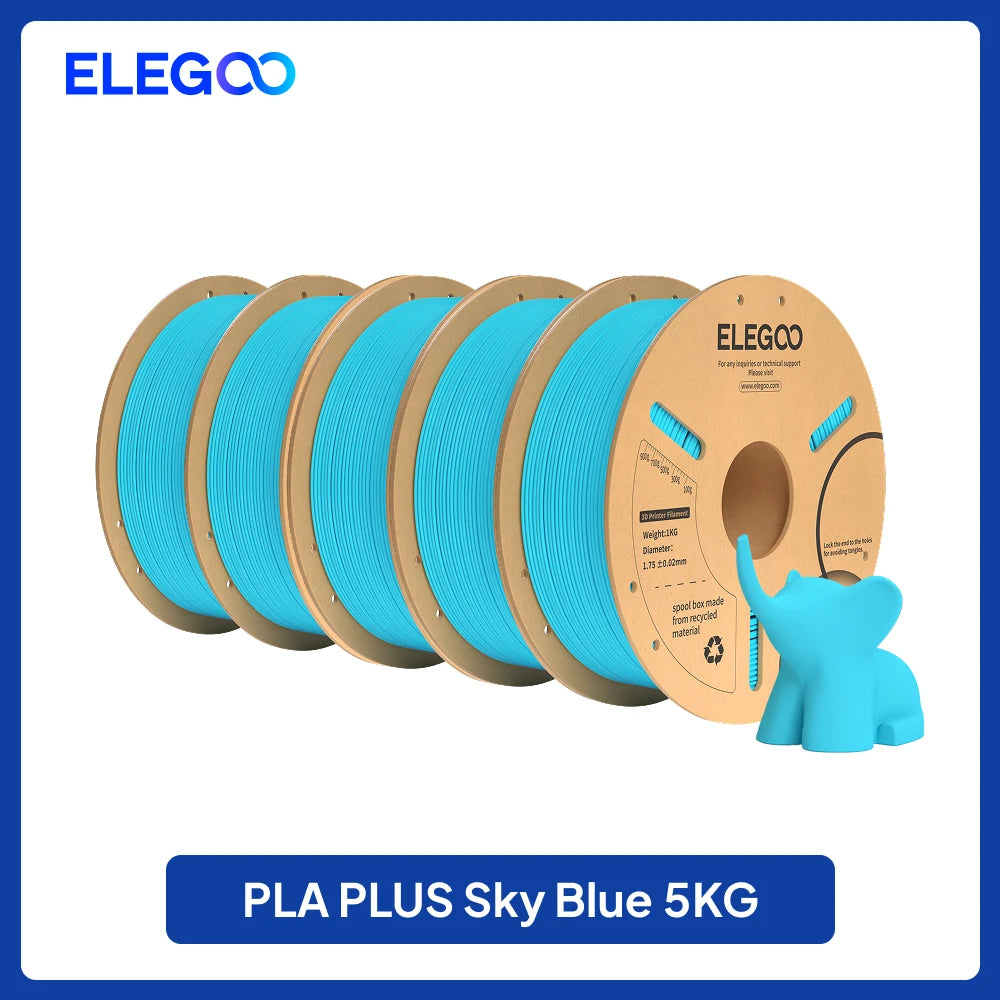 ELEGOO 4KG/5KG/10KG PLA+ Filament 1.75mm 3D PLA for FDM Printer