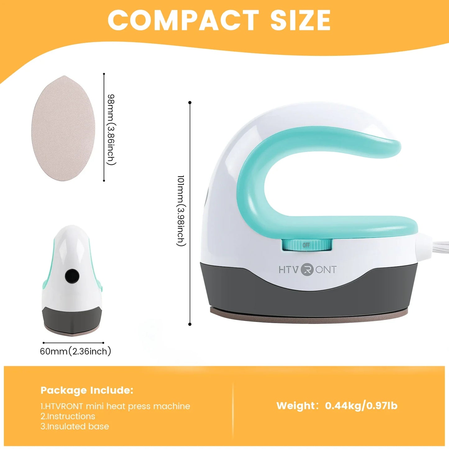 HTVRONT Heat Press H1 Mini Heat Press Machine DIY Auto Easy Heating Transfer Iron On HTV for Clothes Bags Shoes Hat T-shirts