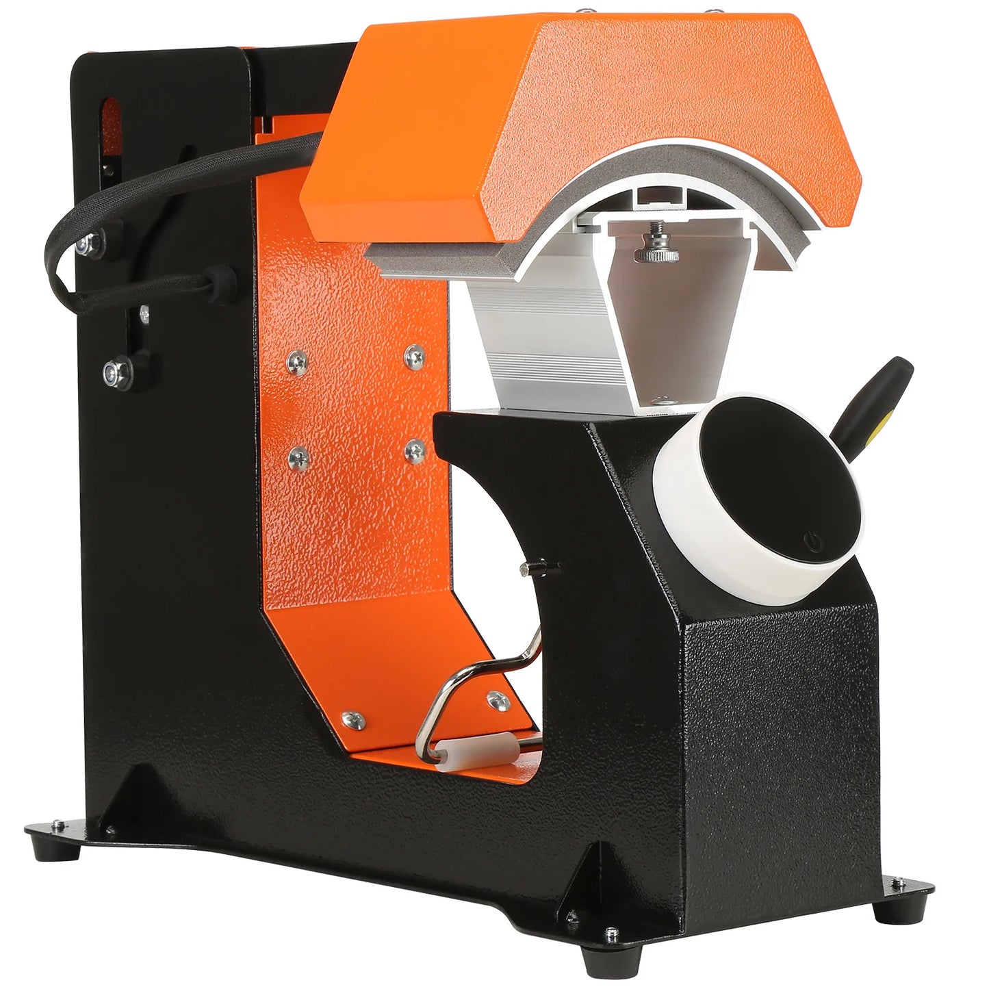 SucceBuy 3in1 Auto Hat Cap Heat Press Machine 6.4x3.5in Press Knob Clamshell Sublimation Transfer 3pcs Replaceable Heating Pad