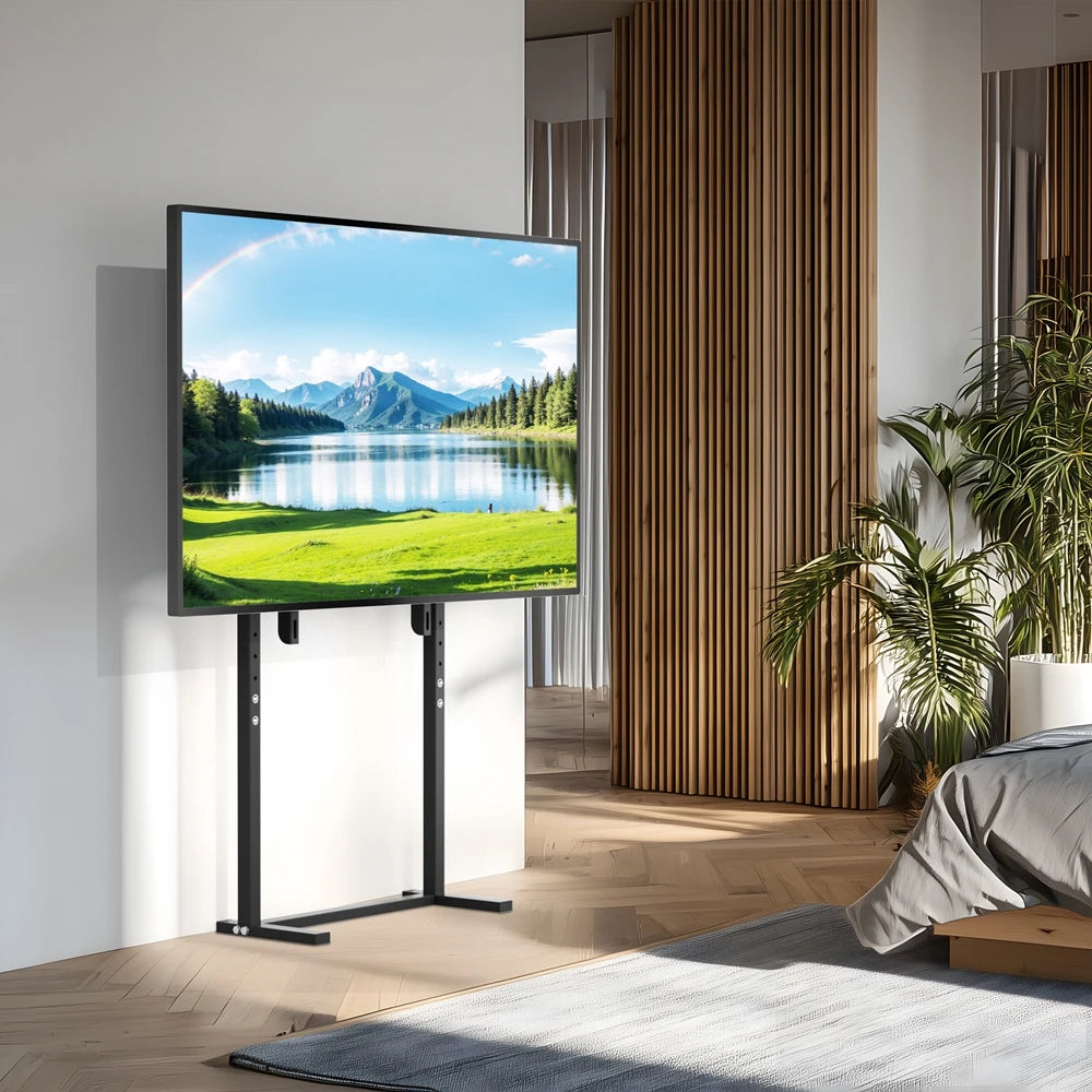 UNHO höhenverstellbarer mobiler TV-Ständer, geeignet für 32-85-Zoll-LED-LCD-Bildschirm, porenfreie Installation, kompatibel mit Panel-TV, Spielmonitorständer, VESA-Standard 600 × 400 mm, maximale Tragfähigkeit 40 kg / 8