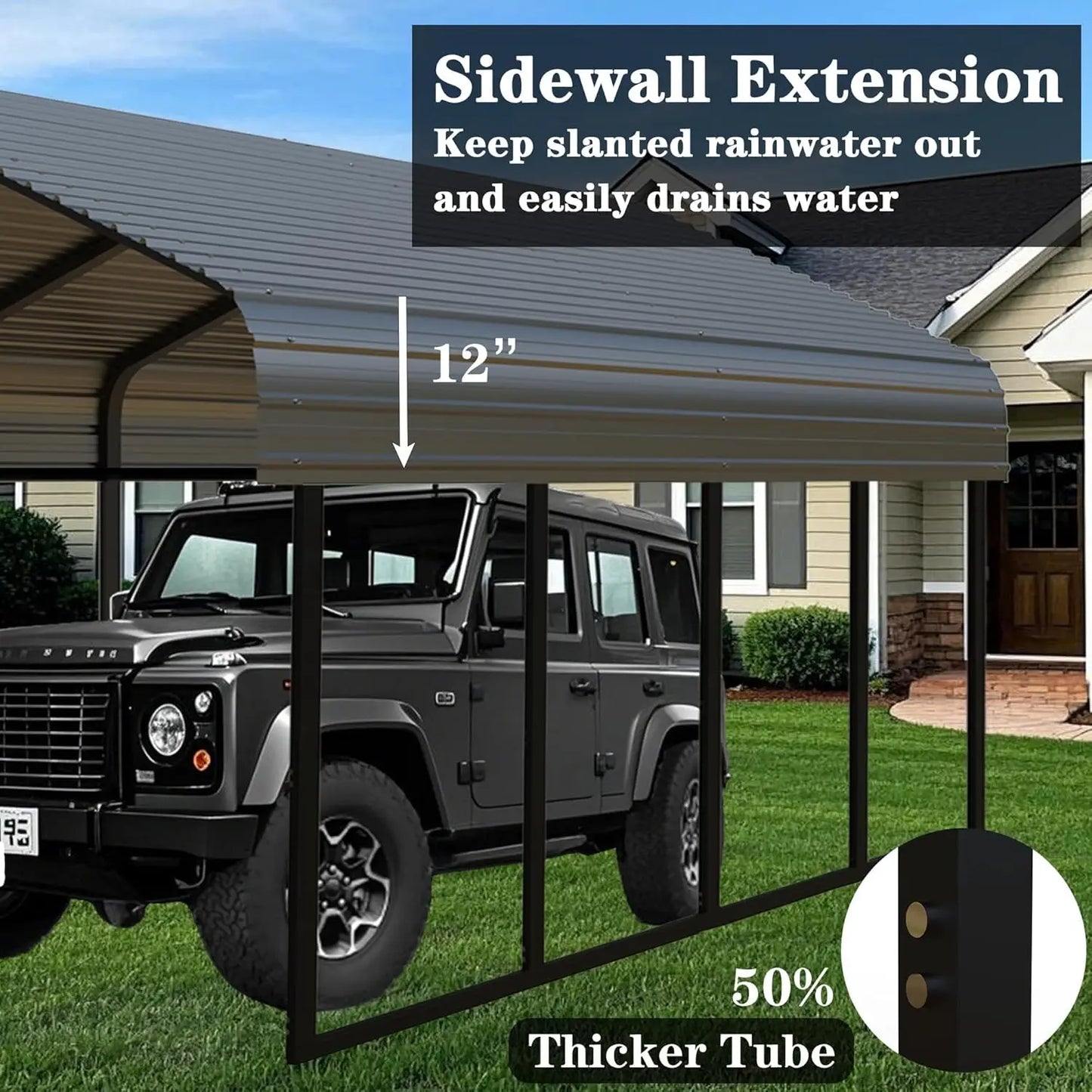 10x20 Ft Heavy Duty Metal Carport Galvanized Steel Extra Large Canopy Shelter for Dual Vehicle RV Customized Car Storage