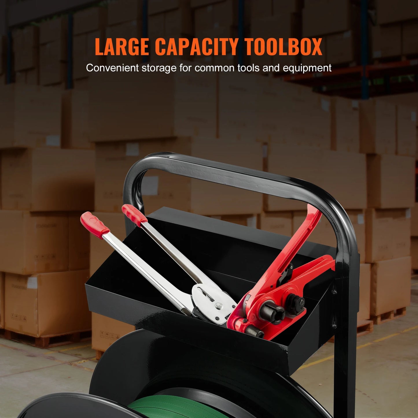 SucceBuy Banding Strapping Cart 8"/16" Core Size Strapping Dispenser with Anti-Retreat Pulleys for PET/PP/Fiber Strapping Coils