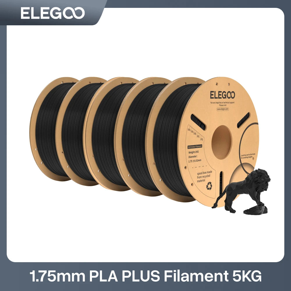 ELEGOO 4KG/5KG/10KG PLA+ Filament 1.75mm 3D PLA for FDM Printer